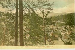 Panorama of downtown Guerneville, California, about 1910