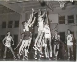Analy High School basketball B team of 1949-50--Analy Tigers vs Petaluma