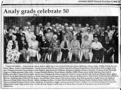 Analy Class of 1945 pictured gathered to celebrate its 50 year reunion in 1995