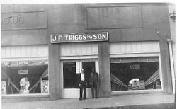 J. F Triggs & Son Auto parts store April, 1939 at 130 S. Main Street
