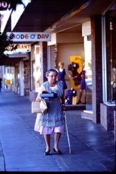 Mode O' Day dress shop and other business along North Main Street, Sebastopol, California, 1970