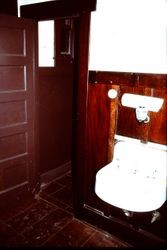 Boxcar behind the P&SR depot (and former Clarmark Flower shop) at 261 South Main Street just prior to the restoration of the depot as the West County Museum, October 1990