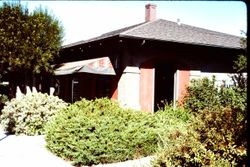 P&SR depot (and former Clarmark Flower shop) at 261 South Main Street just prior to the restoration of the depot as the West County Museum, October 1990