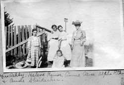 Miss Ashby and a group of girls and woman, about 1908