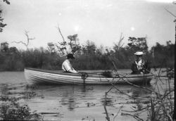 Man and woman in boat on Lake Jonive