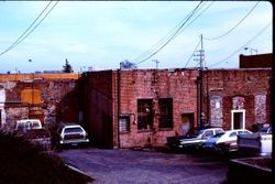Back of stores on west Main Street, Sebastopol, California, 1977