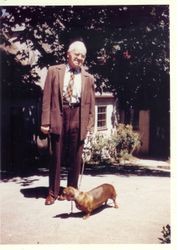 Charles Myers walking his dog in 1968