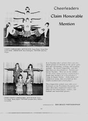 Page from 1965 Analy High School yearbook, the Azalea with photos of the Varsity and Junior Varsity cheerleaders