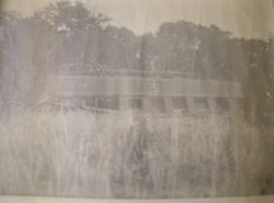 Wrecked train that has turned over, about 1905