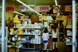 Inside the Analy Bazaar store on North Main Street Sebastopol, California, 1970s