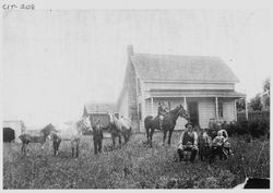 Owen McChristian with his family at home at Mill Station Road at Ferguson Road, about 1888