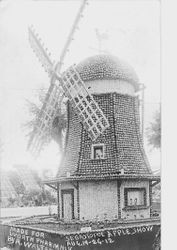 1912 Gravenstein Apple Show display with windmill made of apples