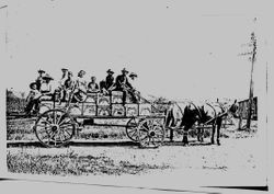 Barlow family returning from the Marshall Ranch berry fields