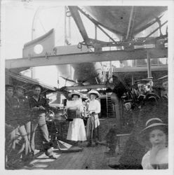 Sisters Hazel and Cora Miller on board the "Marblehead"