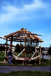 Construction of the gazebo at Brookhaven Park in Sebastopol, summer 1976