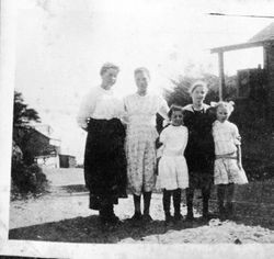 Unidentified group of females at Bodega Bay, about 1920