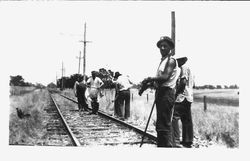 P&SR railway line crew in February,1937 at work on the tracks