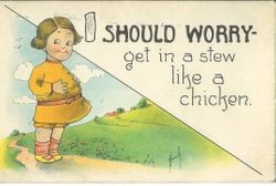 Greeting card with picture of little girl, postmarked San Francisco October 8, 1913