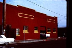Joe's Budget Store building on the corner of South Main Street and Burnett Street, Sebastopol, California, November 1977