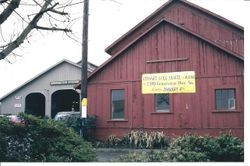 Barn red Sebastopol Berry Growers building at 6761 Sebastopol Avenue, about 2000