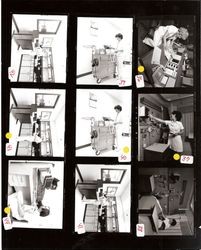 Contact sheet of nine pictures showing various hospital activities