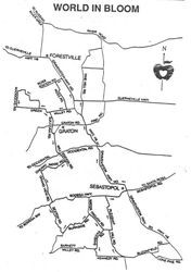 World in Bloom map of the "30-mile tour through the heart of the West County's famed apple orchards."