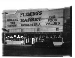 Fleming's Market Grocerteria in 108 North Main Street in downtown Sebastopol 1936