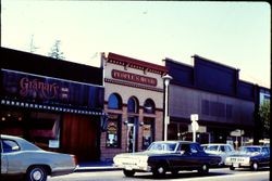 Granary bakery and People's Music on the west side of North Main Street, Sebastopol, California, October 1980