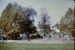 Children's play area in Ives Park in Sebastopol, California, 1965