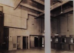 Interior staff work area and teller windows of the Sebastopol Post Office under construction, 1935