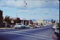 Looking east at the intersection of Bodega Avenue (Hwy 12) and North High Street, about 1976