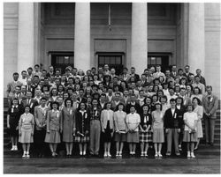 Group of Analy High School students, boys and girls with several faculty members, 1940s