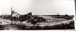 Farm home of John A. and Barbara Ellen Brown, built in late 1800s, on Sebastopol's eastern edge with Laguna at right background, about 1910