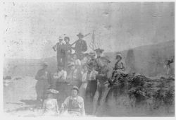 Group of young people at the mouth of the Russian River, about 1900