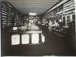 Louie Coveghino, Jack Starkey, Sarah Sollars, Jim Cruse and H. M. "Hod" Weeks in Weeks Hardware store, at 6948 Sebastopol Avenue in Sebastopol, about 1935