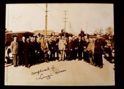 Group of men photographed with Luther Burbank, about 1920