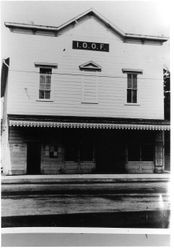 IOOF (Independent Order of Odd Fellows) Building, Lodge #161, on Main Street, Sebastopol, California, about 1890