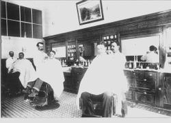 Phillips Barber Shop in Sebastopol, 1949