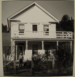 John Illia standing in front of his home on Coleman Valley Road, 1976