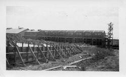 O. A. Hallberg new dehydrator preparation room under construction, 1945 in Graton, California