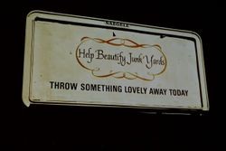Sebastopol advertisement sign that states "Help Beautify Junk Yards Throw something beautiful away today," March 1968