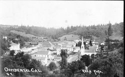 Panorama view of Occidental, California, about 1920