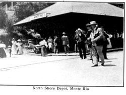 North Shore Depot, Monte Rio, from postcard booklet of Monte Rio on the Russian River, California, about 1900
