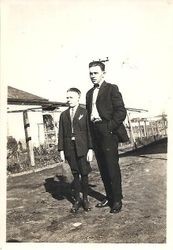 Lester Sharp, 17, and Clifford Sharp, 19, in about 1929 at the Sharp property on Petaluma Avenue in Sebastopol