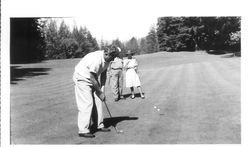 George F. Streckfus and wife Bunni Myers Streckfus on the Northwood golf course in Guerneville near the Russian River, September 27, 1941