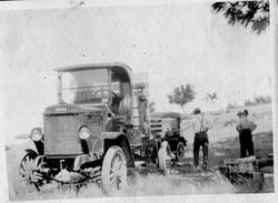 Riddell family's road trip on Skaggs Road probably to Stewart Point on the northern California coast, about 1920