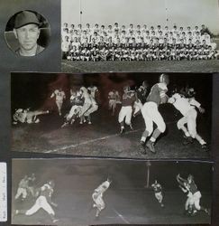 Analy High School Tigers football team of fall 1952--individual, group photos and an unidentified night game