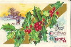 Christmas message with holly & berries