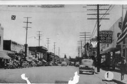 Looking south on North Main Street Sebastopol from near the McKinley Street intersection, 1940s