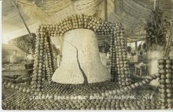 1915 Gravenstein Apple Show display of the Liberty Bell made of whole and dried apples